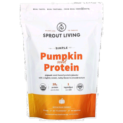 香港直邮Sprout Living,简单南瓜籽蛋白质粉，1 磅（454 克）女性
