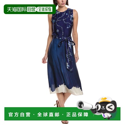 自营Marchesa Notte Printed Georgette Midi Dress - blue 美国