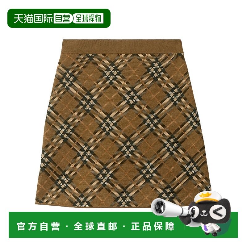 1h可退 香港直邮burberry 女士 半身裙针织格纹羊毛a字裙,女装/女士精品,半身裙,淘宝优惠券,粉丝福利购,淘宝优惠卷