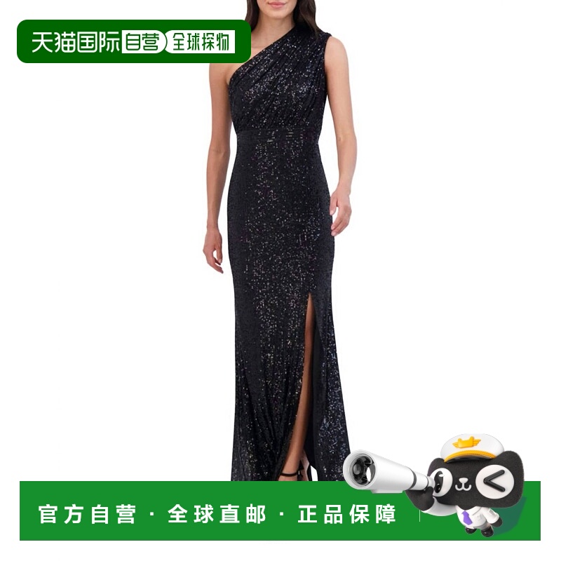 自营vince camutoSequined One-Shoulder Gown In Black - black