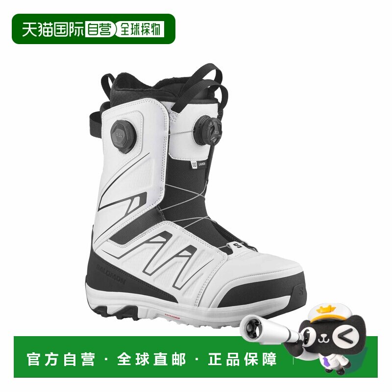 自营欧洲直邮Salomon Launch男士黑色/白色聚氨酯自由式滑雪靴图片