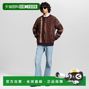 自营1h可退 欧洲直邮LV路易威登 男士棕色粘胶纤维圆领毛衣长袖