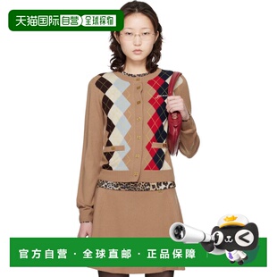 1h可退 香港直邮潮奢 GANNI 甘尼 女士 驼色 Argyle Print 开衫 A