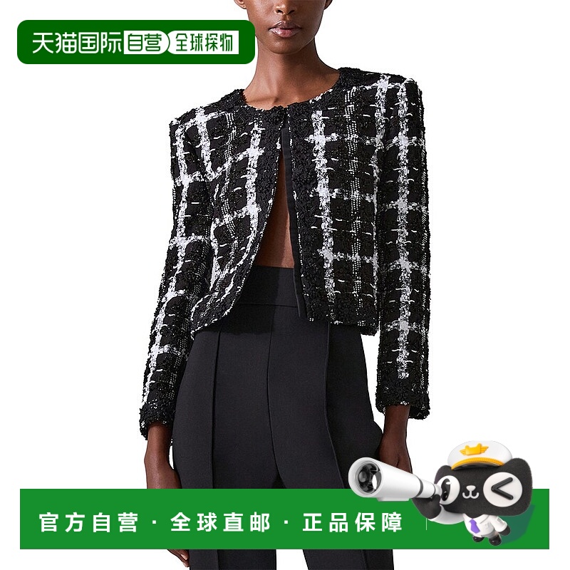 自营Carolina Herrera Collarless Cropped Jacket - black 美国