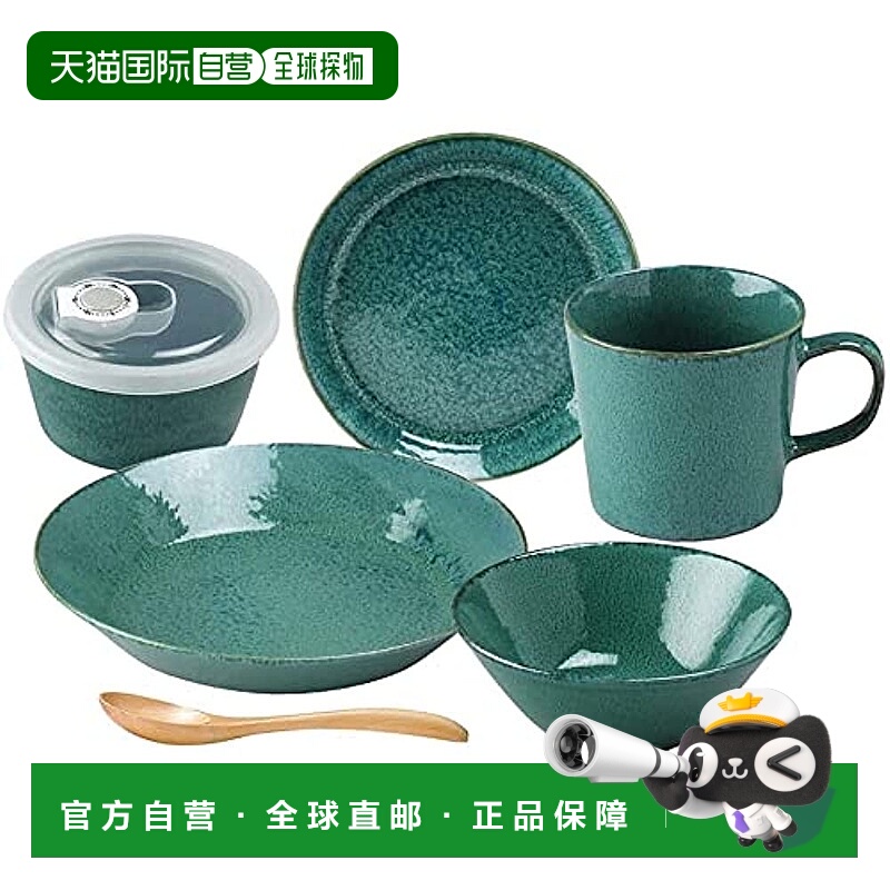 【日本直邮】Aito  餐具套装 6件套 绿色绿美濃烧567506勺子