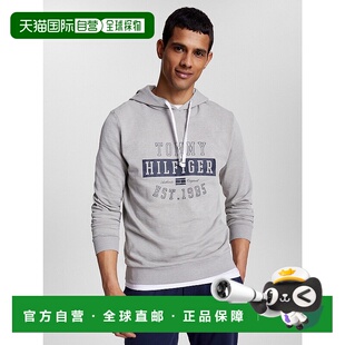 自营 Tommy Hilfiger 09T4260-004男式连帽衫灰色棉混纺长袖性能-