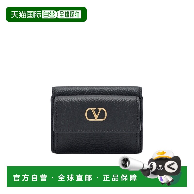 香港直邮VALENTINO 女士卡包 WP0AT9SNP0NO SS2026 黑色 徽标钱包