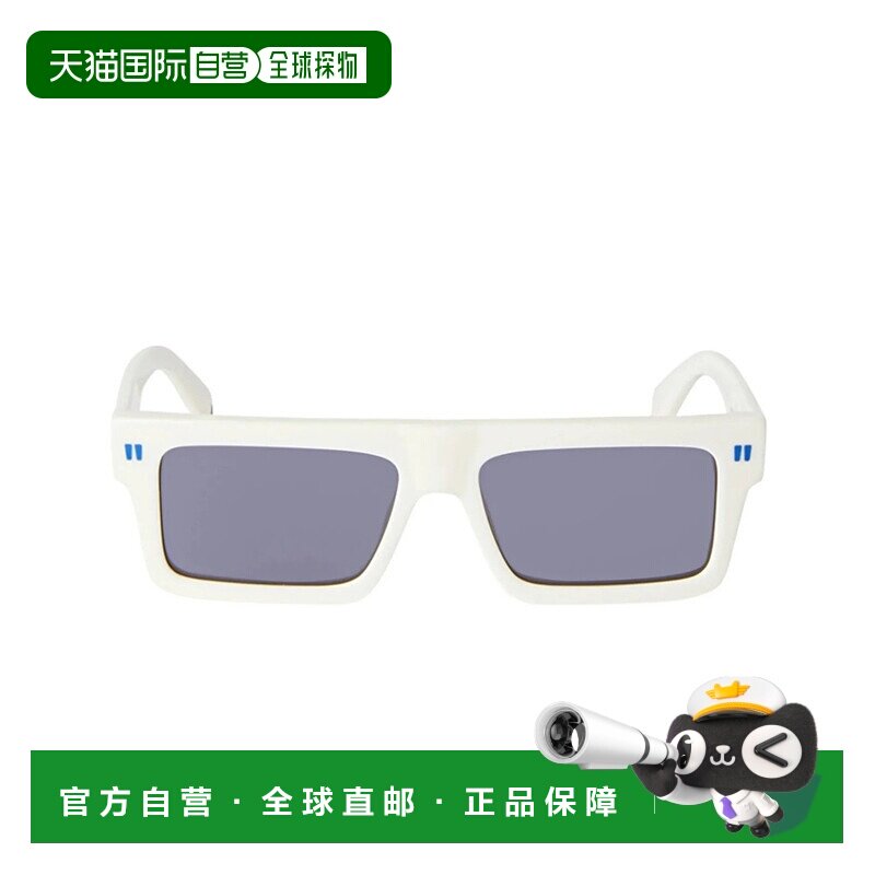 自营 off-white温哥华米白色几何太阳镜-白色-深灰色 美国奥莱直