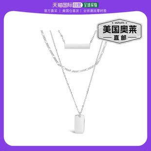 sterling forever三层条形项链 - 金色 - 银白色 【美国奥莱】直