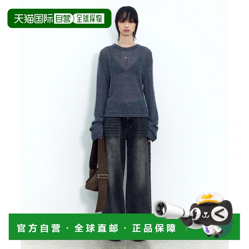 韩国直邮INSILENCE女款设计师新款秋冬高级简约时尚牛仔裤IW2D4PT