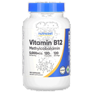 香港直邮Nutricost，维生素 B12，5,000 微克，120 粒胶囊甲钴胺