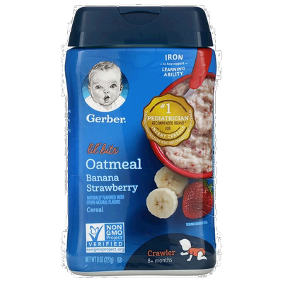 香港直发Gerber嘉宝儿童营养补充燕麦片8个月以上含铁维生素227g