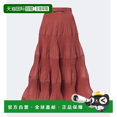 1h可退 香港直邮ZIMMERMANN 女士 束带褶裥中长半身裙 1213SF26RB