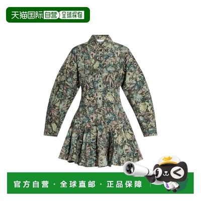 香港直邮GANNI 女士连衣裙 W1096705521K AW2025 绿色 Patterned