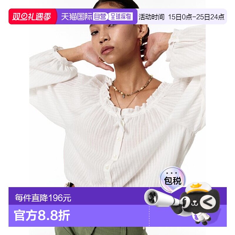 韩国直邮ASIF CALIE 女士女装雪纺衫CA22BBL002WT泡泡袖