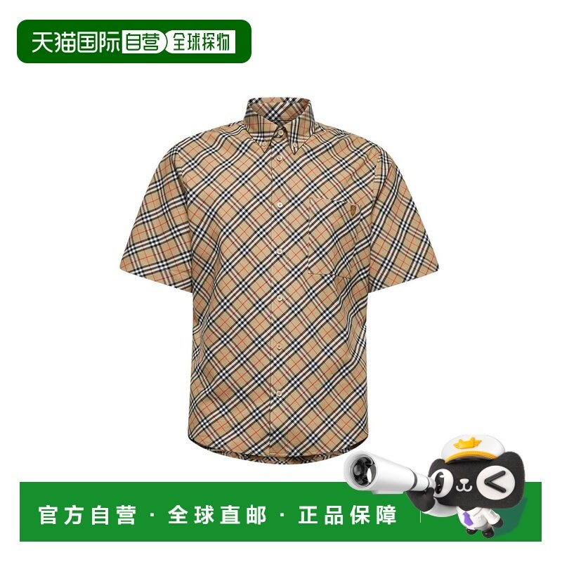 1h可退 香港直邮潮奢 Burberry 巴宝莉 男士 格紋短袖襯衫 810363,男装,衬衫,淘宝优惠券,粉丝福利购,淘宝优惠卷