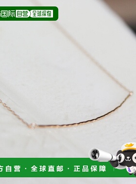 1h可退 日本直邮cui-cui K10YG 黄金线条曲线轻盈简约项链 可调节