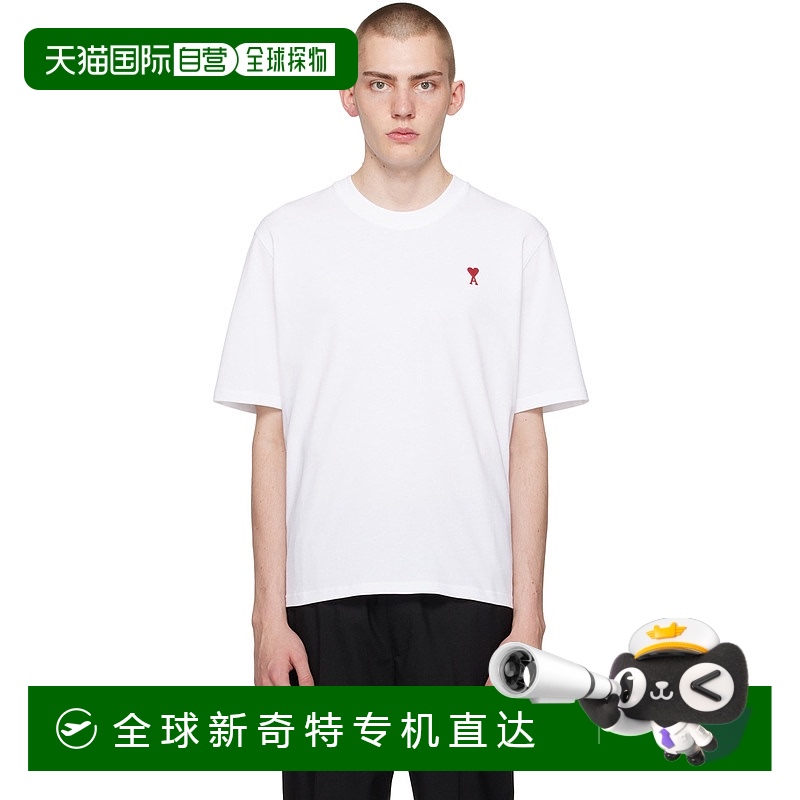 1h可退 香港直邮潮奢 Ami Paris 男士 白色 Ami de Cœur T 恤 BFU