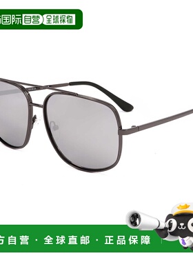 自营Guess Men's Factory 60mm Sunglasses - shiny gunmetal 美