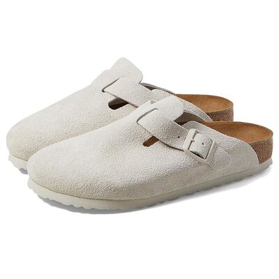 潮奢 Birkenstock 勃肯 女士 Boston 软底绒面革洞洞鞋