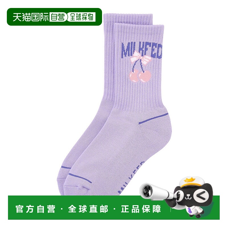 1h可退 日本直邮MILKFED 女士樱桃图案蝴蝶结长袜 103252054007