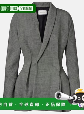 1h可退 香港直邮magda butrym 女士 垂褶羊毛混纺西装外套