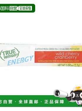 香港直邮True Citrus,True Lemon，能量，野生樱桃蔓越橘，6 包，