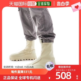 男士 sock ASOS 香港直邮潮奢 设计粗跟拉链石头色氯丁橡胶靴子