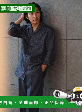 1h可退 日本直邮Massimo d’Augusto男士 麻质条纹短款衬衫夹克 2