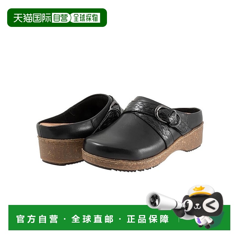自营Softwalk Asmara Slippers Women's Black Leather Round Toe