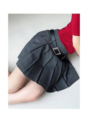 1h可退 日本直邮RESEXXY 女装 高腰设计 附腰带百褶迷你裙 152540