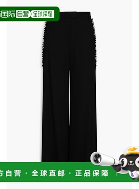 香港直邮Simkhai 女士 缤纷花色褶裥绉纱阔腿裤 4234069PBLACK