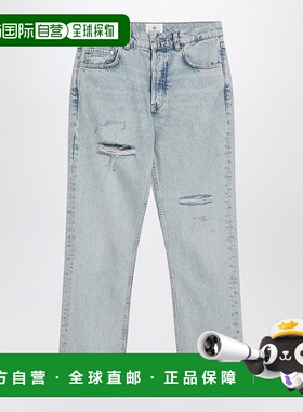 香港直邮ANINE BING 女士 KATE 直筒漂白蓝色牛仔裤 A0610615CO