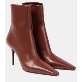 女士 圣罗兰 Ashley 001124 Saint 皮质短靴 Laurent