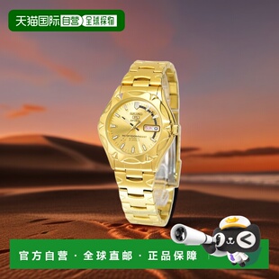 日本直邮 SEIKO 5 运动手表 Overseas 型号 自动上链 金色 SNZ450