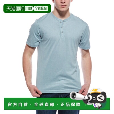 自营WEATHERPROOF VINTAGE Sueded Micro Stripe Henley T-Shirt