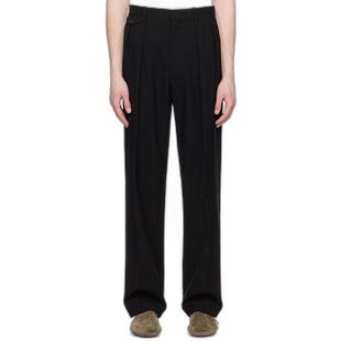 1h可退 【美国直邮】The Row|黑色 Marcello 长裤裤子外穿显瘦潮