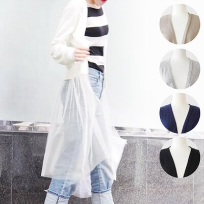 日本直邮Pompadour 薄纱长开衫 薄纱长开衫【女士外衣丝带】