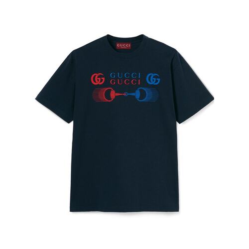 GUCCI 男士T恤 796395XJHC94794 AW2025 蓝色