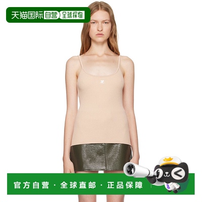 1h可退 香港直邮潮奢 Courreges 女士 米色吊带背心 PERMDE012FI0
