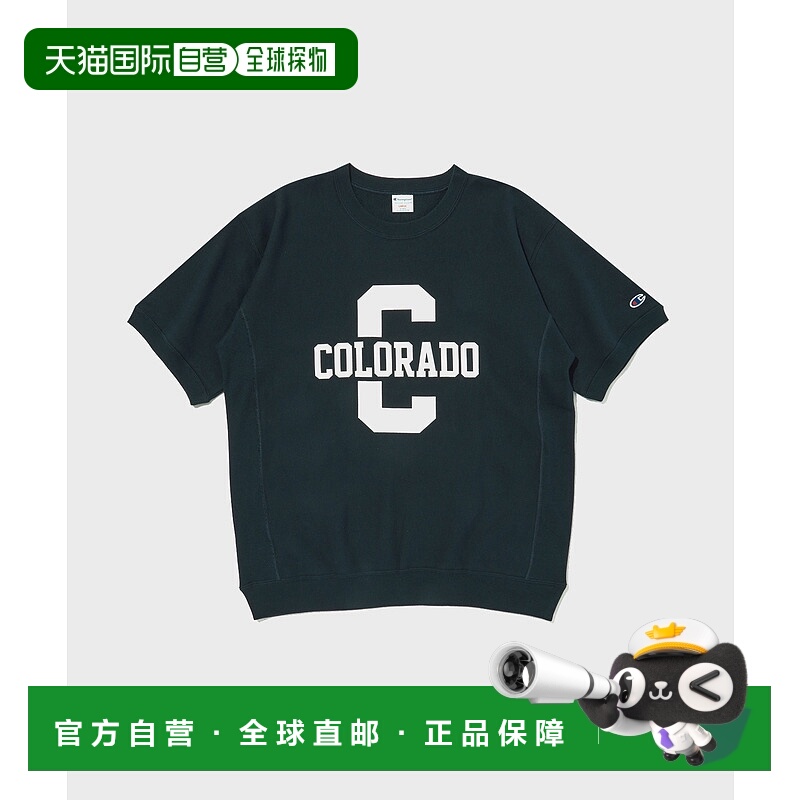 韩国直邮Champion Reverse Weave 徽标字母落肩罗纹袖口短袖T恤