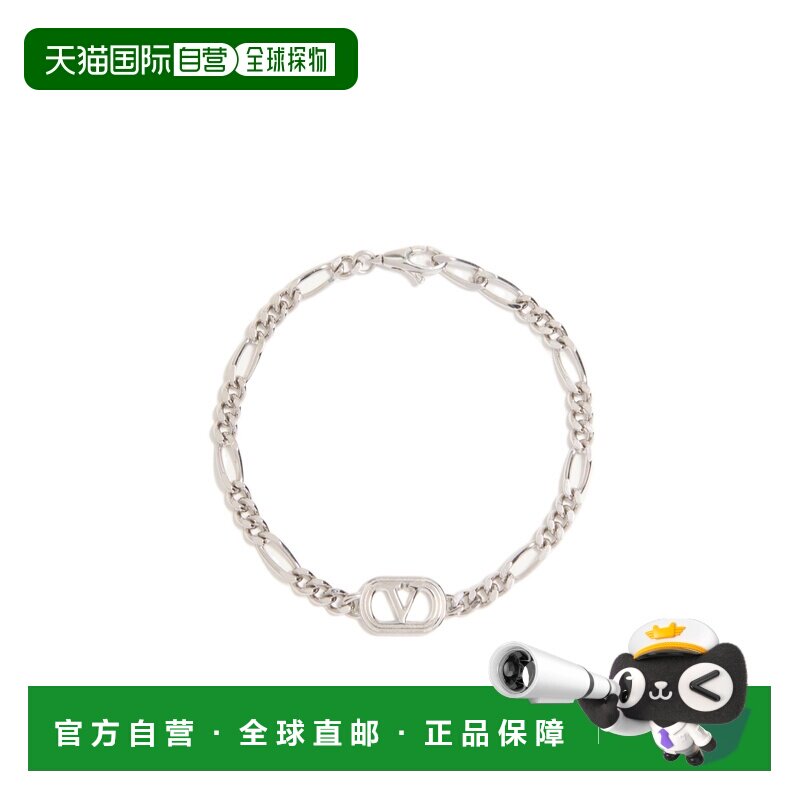 香港直邮VALENTINO 男士手链手镯 YJ0AH2MET172 CO 银色 VLogo手