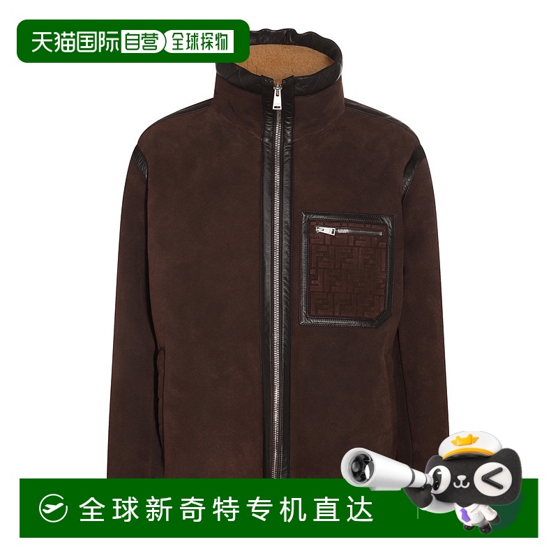 意大利直邮FENDI芬迪 男士夹克外套上衣 FM0222AO9MF0BBK立领拉链