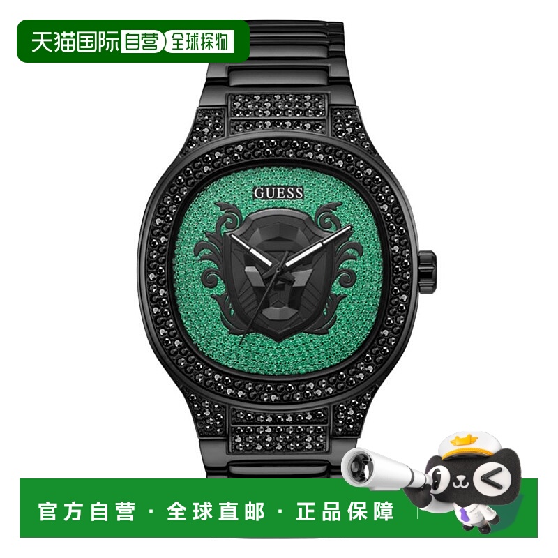 自营Guess Stainless Steel Dress Men's Watch - black 美国奥莱