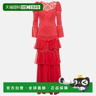 自营Tadashi Shoji Pink Chiffon And Tulle Tiered Moreau Gown