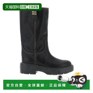 5U270E5ODF055 圆头短筒靴缪缪女靴厚底鞋 香港直邮Miu Miu
