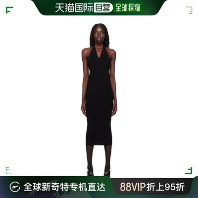 香港直邮潮奢 Balmain 巴尔曼 女士 黑色绕颈连衣裙 CF1RJ130KF53