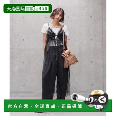 1h可退 日本直邮PAGEBOY 女装 宽松设计 蕾丝拼接连衣裙 可调节肩