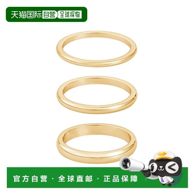 自营adorniaTarnish Resistant 18k Gold Plated Stacking Band S