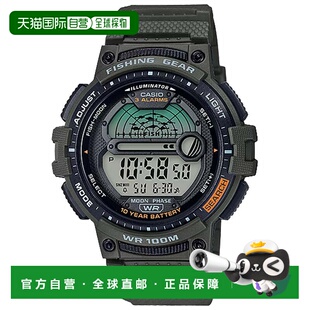 自营Casio Men's Digital Watch with Green Strap- WS-1200H-3AV